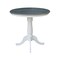 International Concepts Round 36 in Rd Top Ped Table, 12 in Leaf, Counter Ht, White/Heather Gray, 36 W, 48 L, 35.3 in H, Wood K05-36RXT-6B - alternate 8
